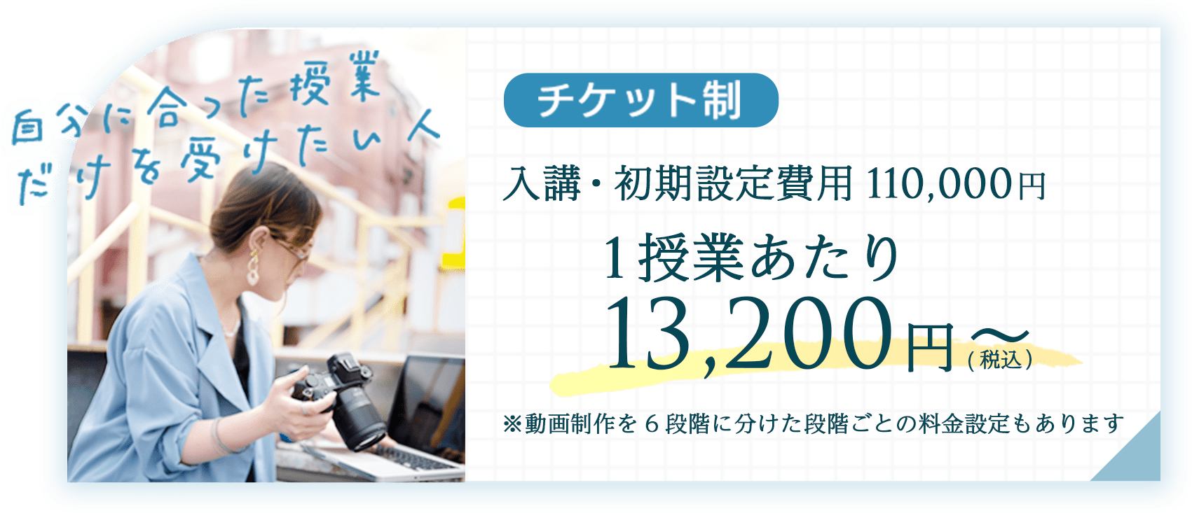 チケット制１授業あたり１３２００円～