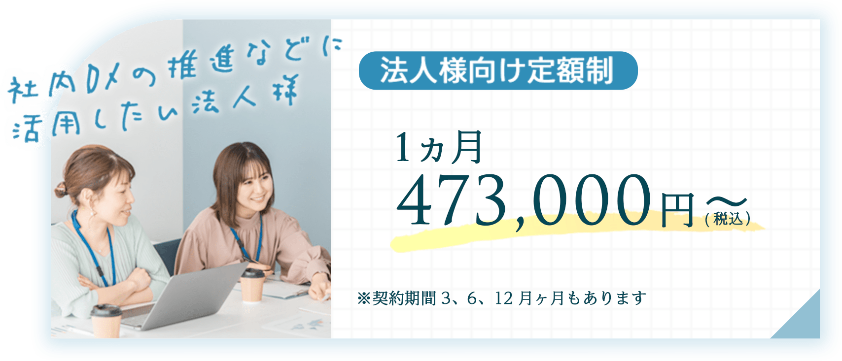 法人向け定額制一ヵ月473,000円～