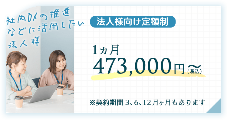 法人向け定額制一ヵ月473,000円～